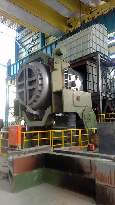 山鋼集團(tuán)380噸鐵水包液壓傾翻空載試車